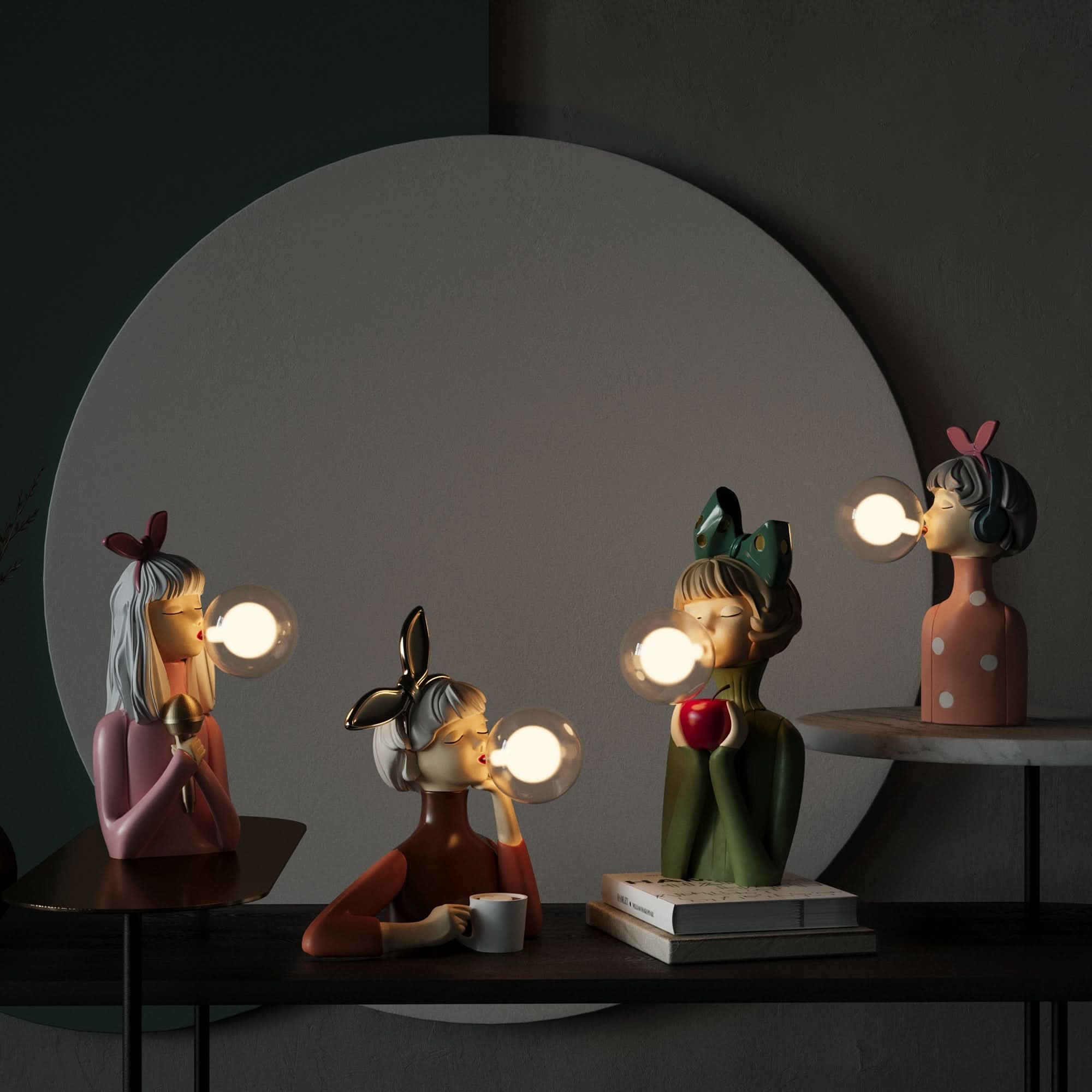 Lampada da Tavolo Artisan Sisters – Illuminazione con Base in Legno Fatta a Mano