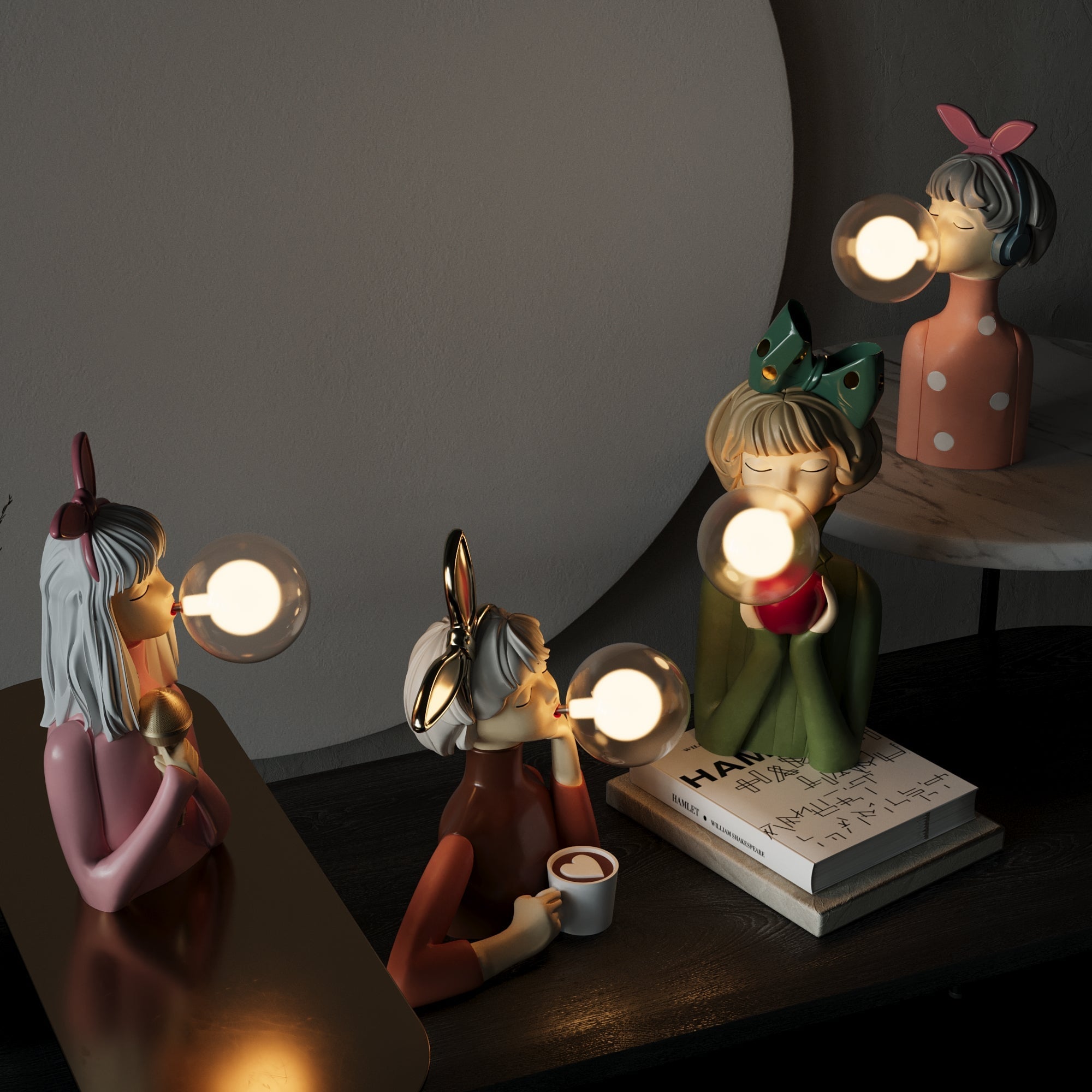 Elegante lampada da tavolo retro per il soggiorno - Illuminazione decorativa fatta a mano