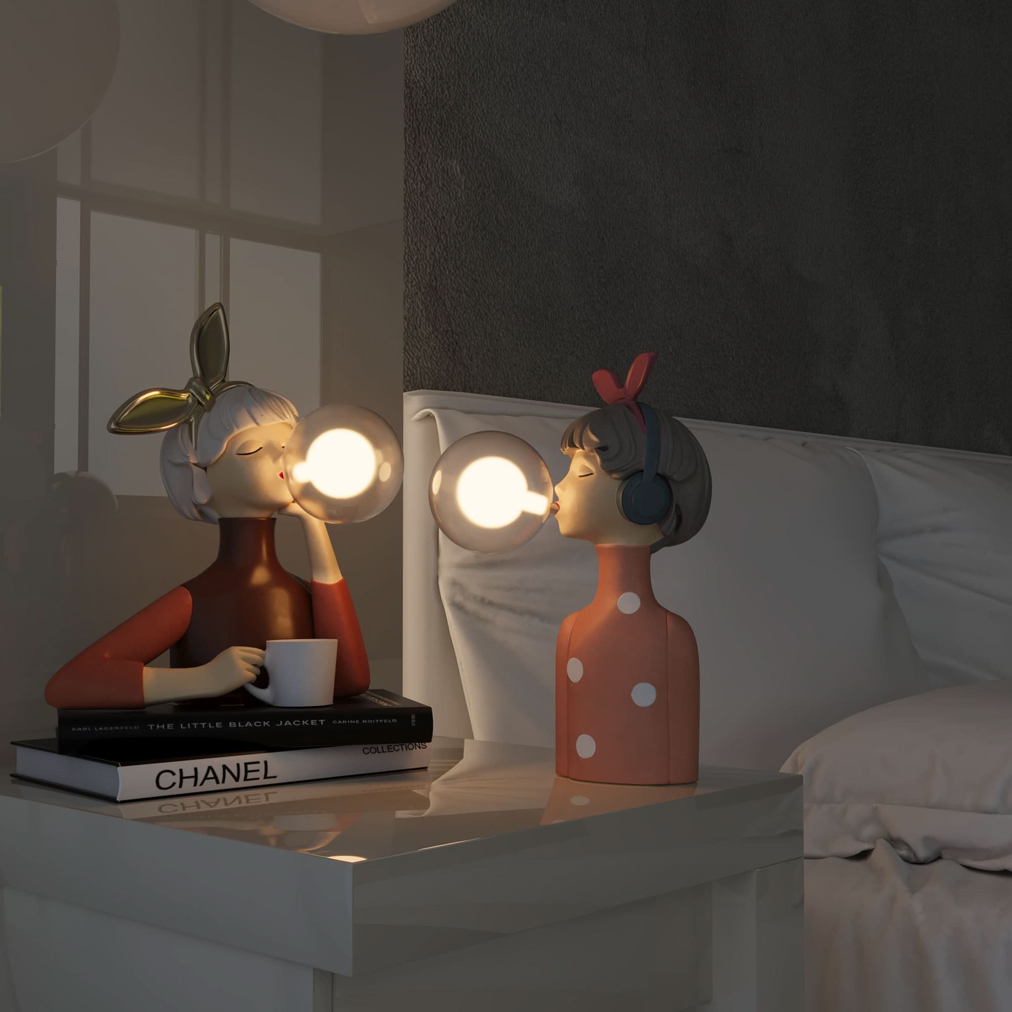Lampada da Tavolo Artisan Sisters – Illuminazione con Base in Legno Fatta a Mano