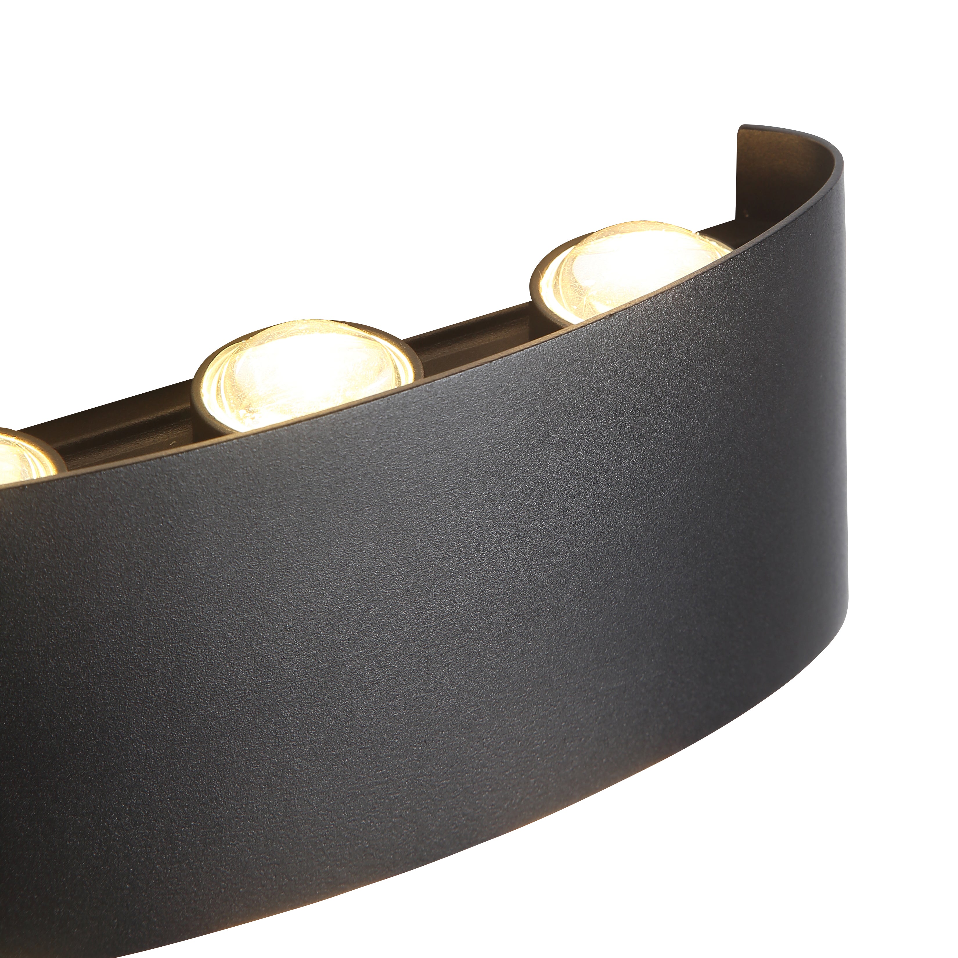 Avelira | Moderno Applique da Esterno LED Up Down in Alluminio Nero Sabbiato e Luce Calda 3000K