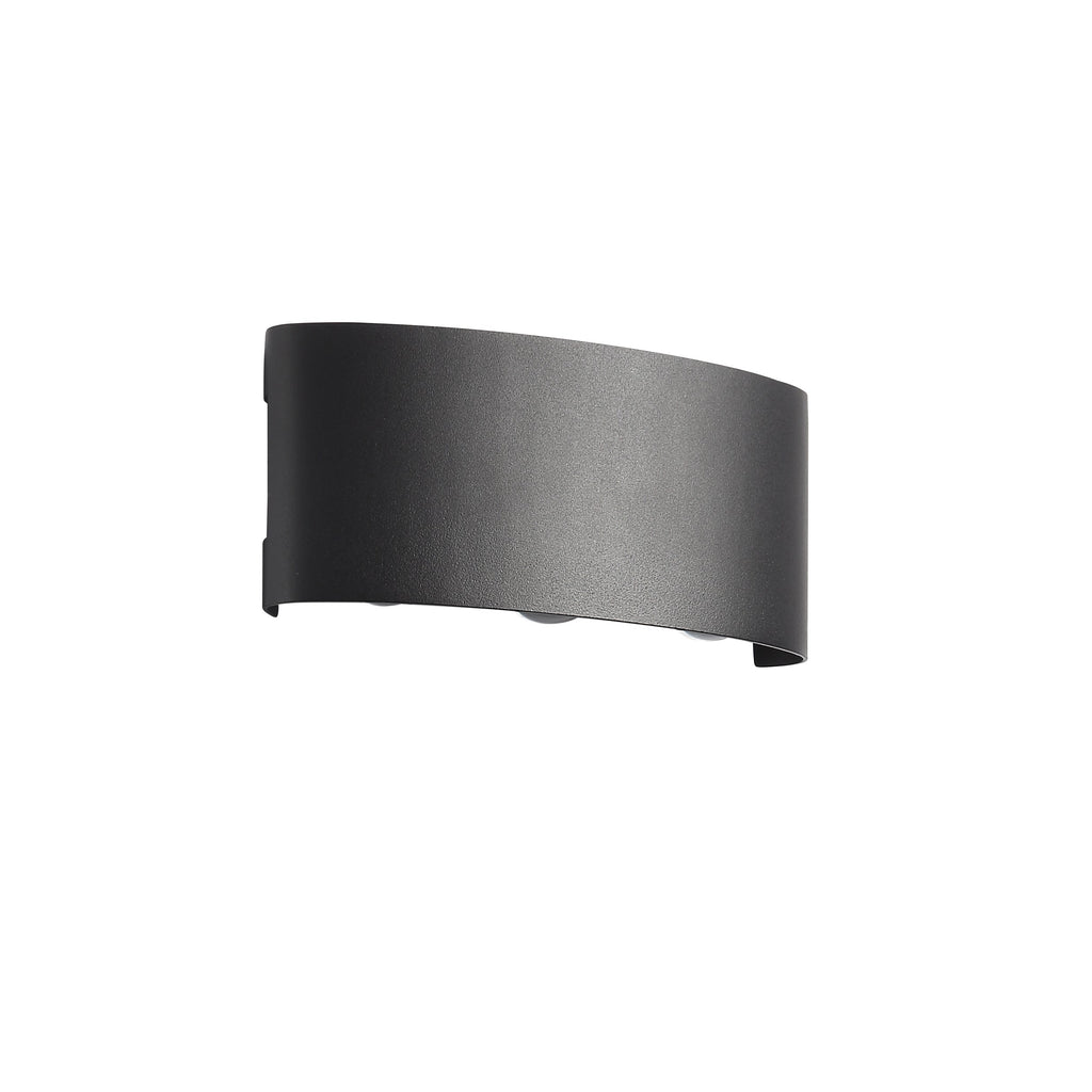 Avelira | Moderno Applique da Esterno LED Up Down in Alluminio Nero Sabbiato e Luce Calda 3000K
