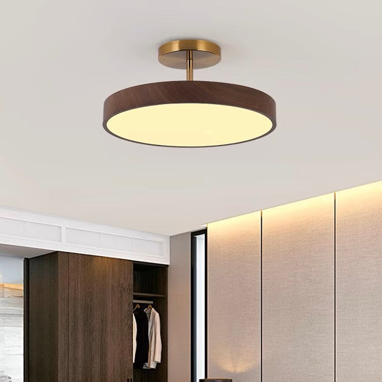 Fjell – Lampada da soffitto scandinava con effetto legno e cornice dorata