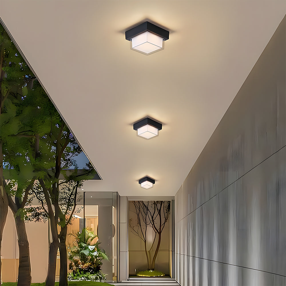 Nave | Moderno Faretto da Soffitto Nero a Incasso con Protezione IP65 per Veranda, Patio e Garage