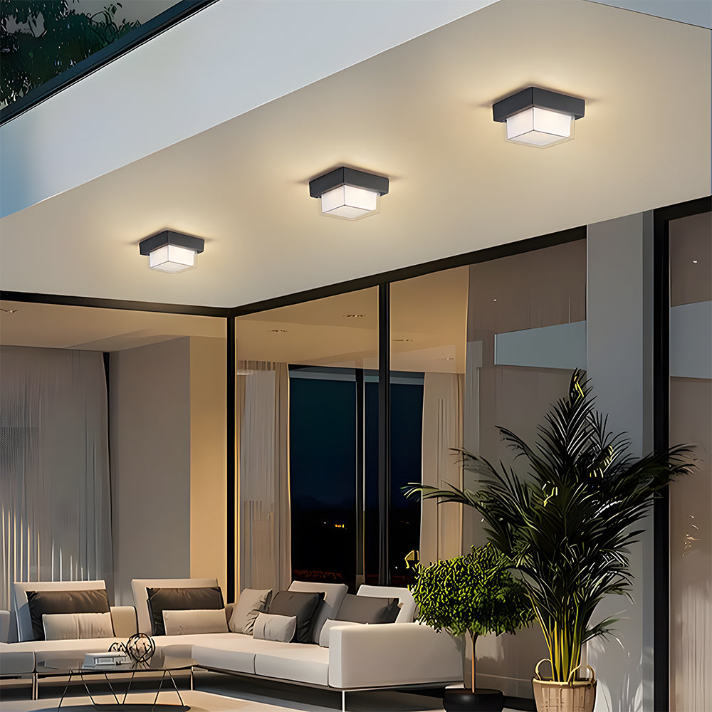 Nave | Moderno Faretto da Soffitto Nero a Incasso con Protezione IP65 per Veranda, Patio e Garage