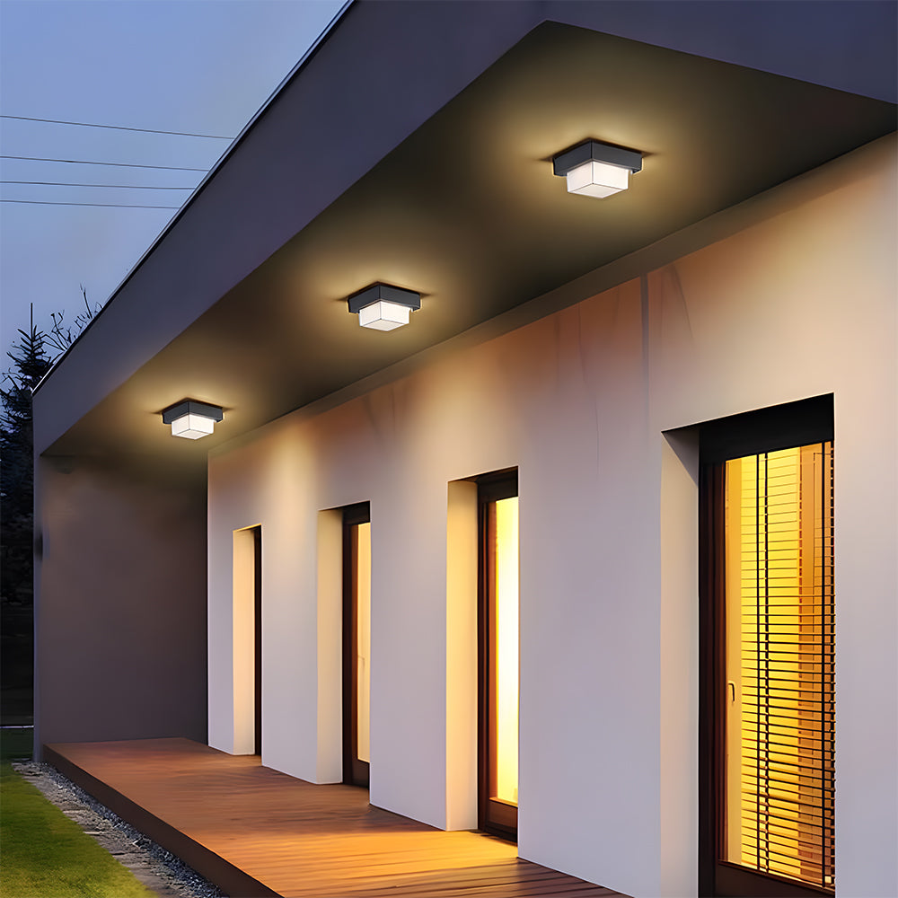 Nave | Moderno Faretto da Soffitto Nero a Incasso con Protezione IP65 per Veranda, Patio e Garage