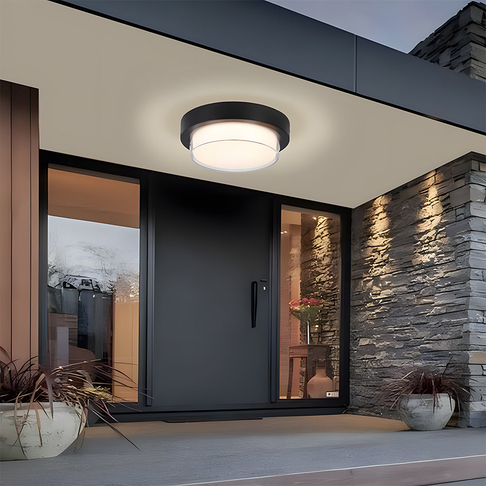 Nave | Moderno Faretto da Soffitto Nero a Incasso con Protezione IP65 per Veranda, Patio e Garage