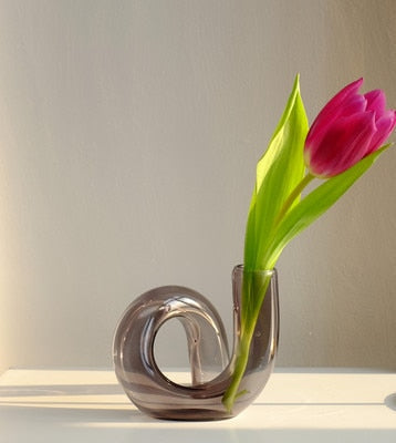 Vexor | Vaso Idroponico in Vetro Vaso Decorativo a Loop per Fiori per Scrivania Tavolo e Decorazione Moderna per la Casa