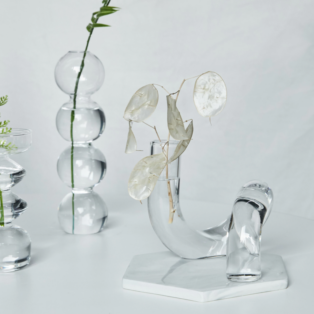 Vexor | Vaso Idroponico in Vetro Vaso Decorativo a Loop per Fiori per Scrivania Tavolo e Decorazione Moderna per la Casa
