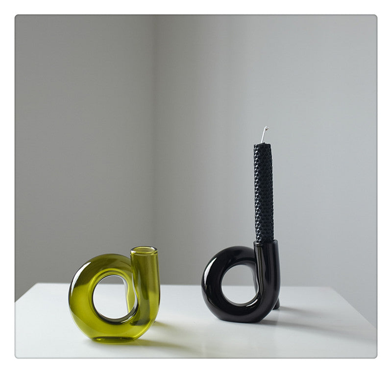 Vexor | Vaso Idroponico in Vetro Vaso Decorativo a Loop per Fiori per Scrivania Tavolo e Decorazione Moderna per la Casa