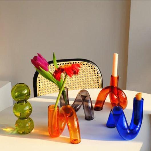 Vexor | Vaso Idroponico in Vetro Vaso Decorativo a Loop per Fiori per Scrivania Tavolo e Decorazione Moderna per la Casa