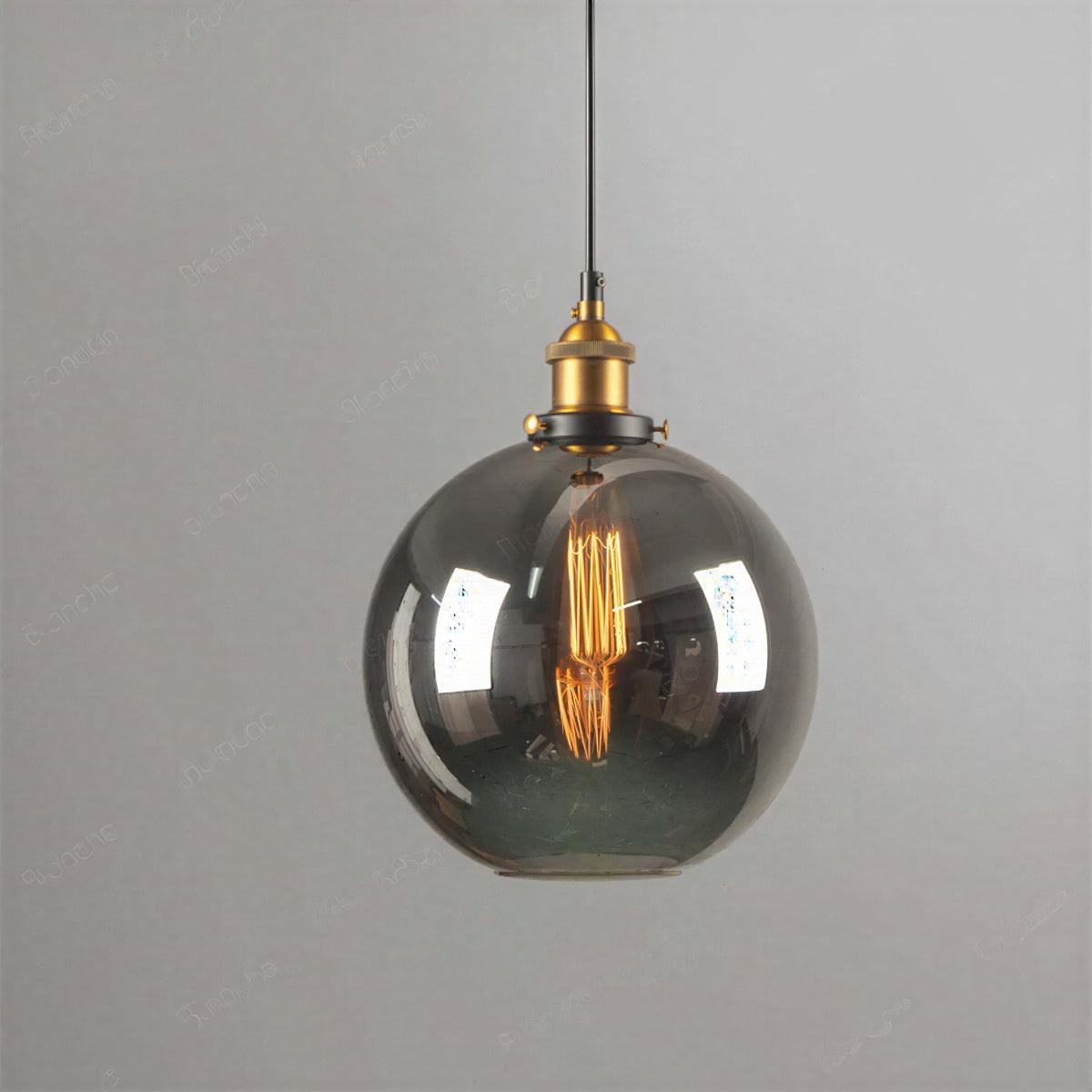 Lampada a Sospensione Industriale con Paralume in Vetro Trasparente