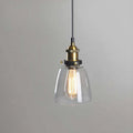 Lampada a Sospensione Industriale con Paralume in Vetro Trasparente