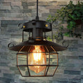 Lampada a Sospensione Vintage Industriale con Design a Gabbia