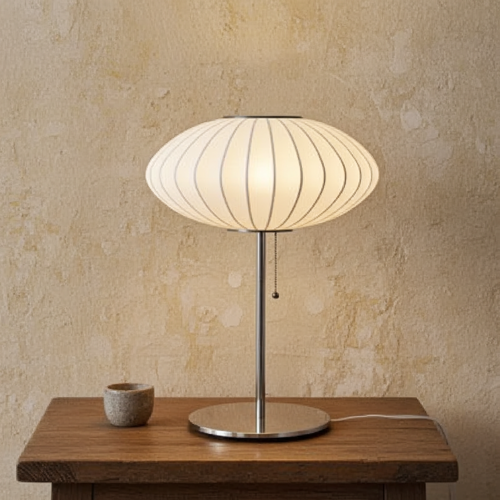 Lampadario Giapponese Wabi-Sabi in Seta, Luce Pendente Japandi