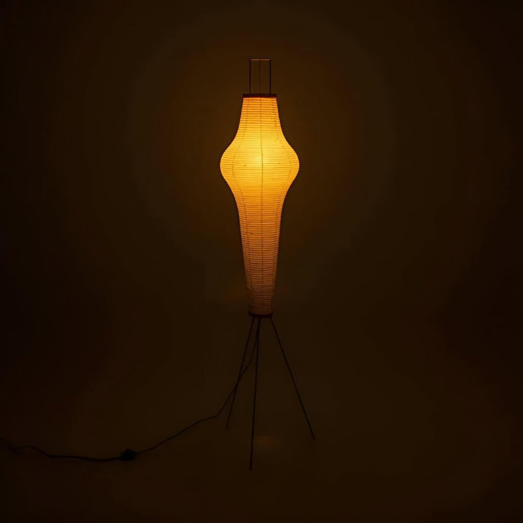 Lampada da Terra Tripod in Carta Washi Giapponese Stile Mid Century Modern