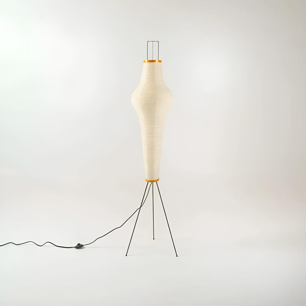 Lampada da Terra Tripod in Carta Washi Giapponese Stile Mid Century Modern