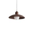 Nisellea | Lampada a sospensione Wabi-Sabi Japandi con finitura in noce e luce calda