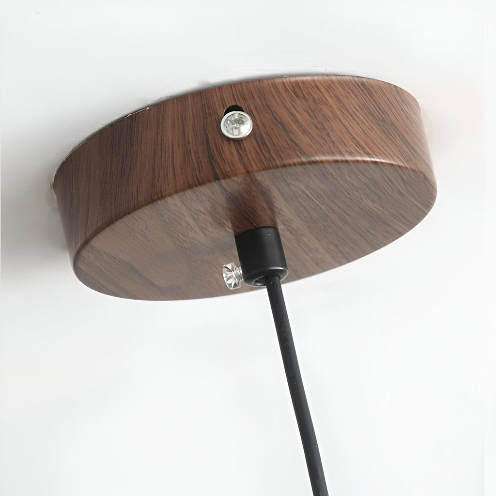 Nisellea | Lampada a sospensione Wabi-Sabi Japandi con finitura in noce e luce calda