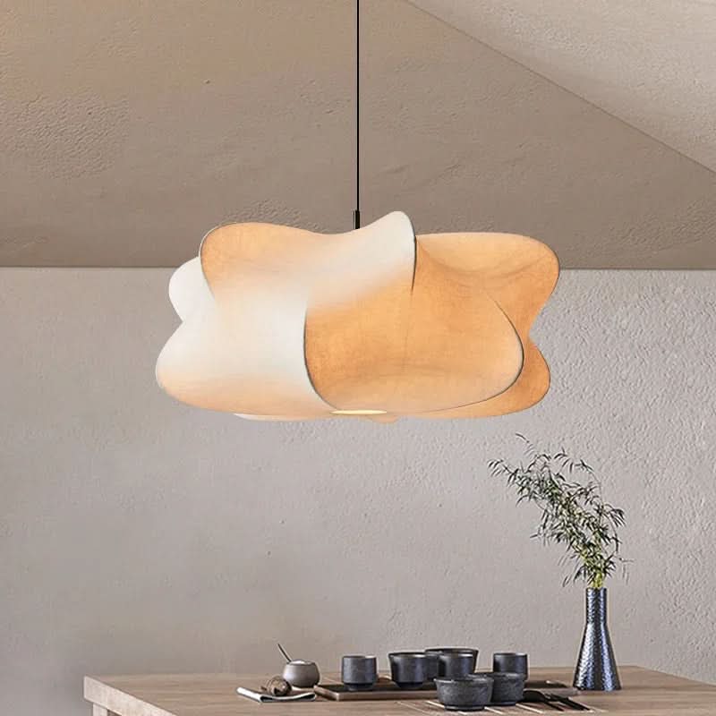 Lampada a Sospensione in Seta Giapponese Wabi Sabi
