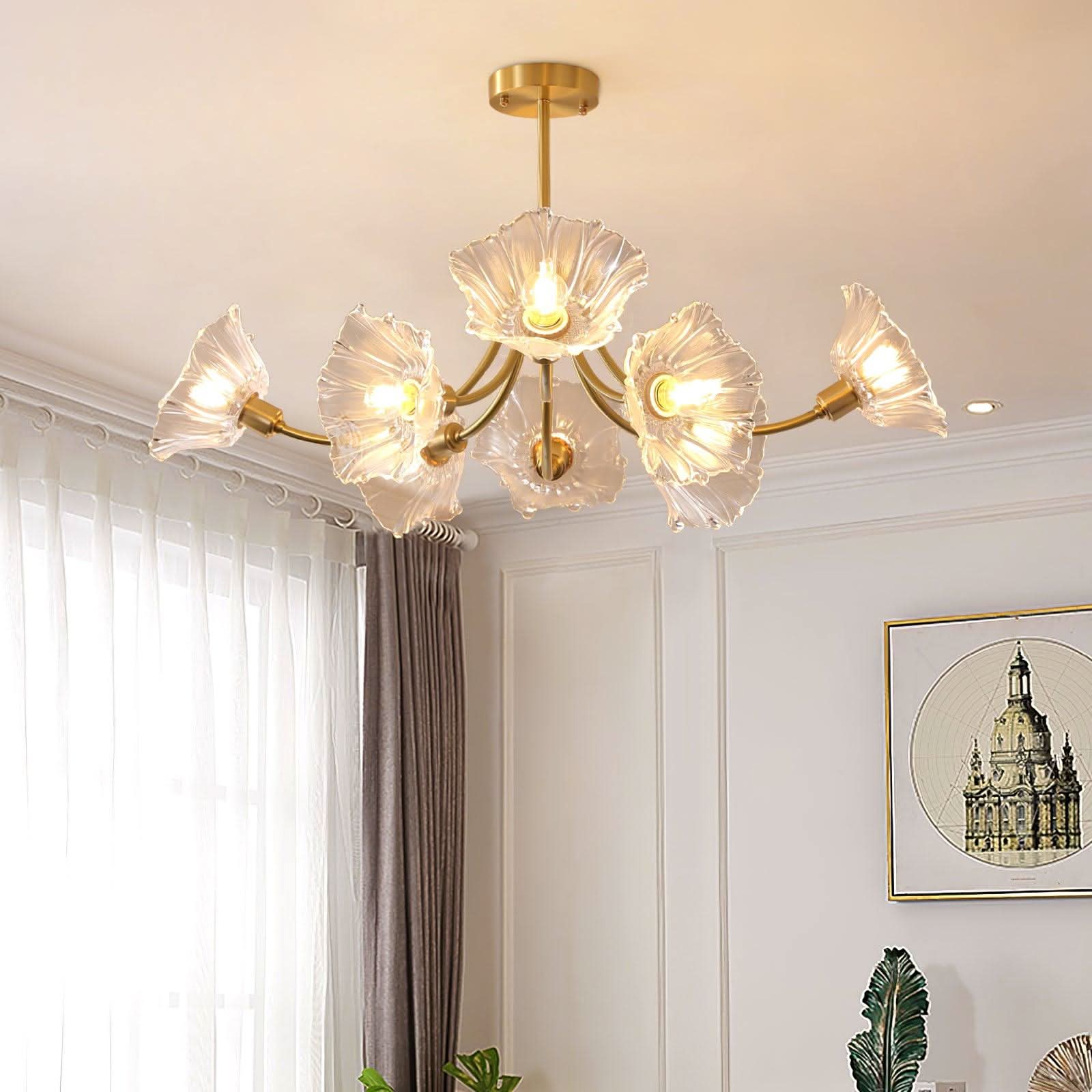 Lampadario in Vetro di Fiori Kalin