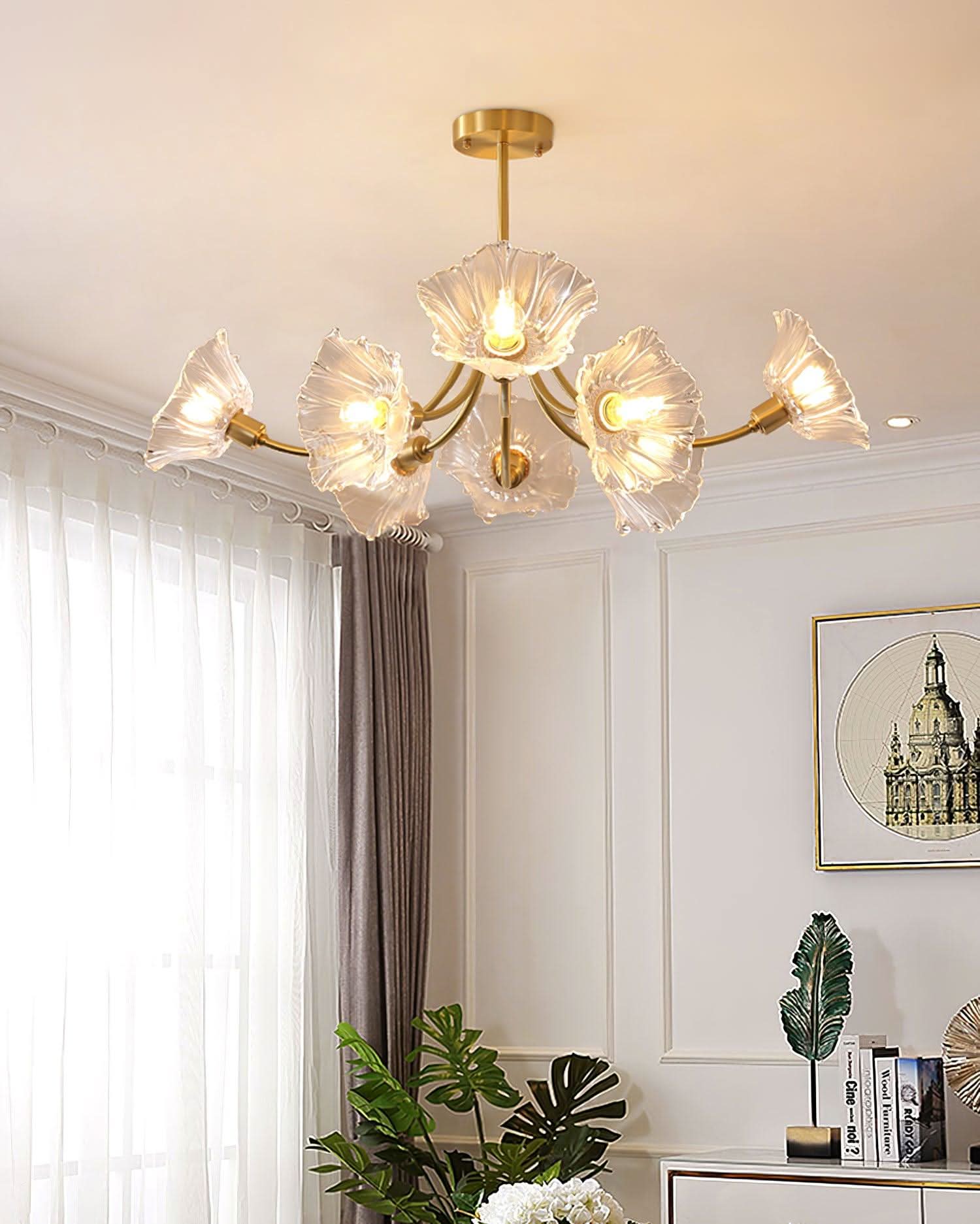 Lampadario in Vetro di Fiori Kalin