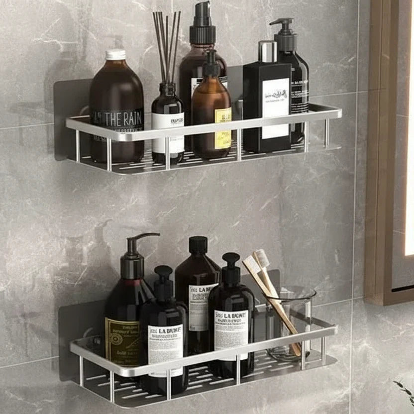 Mensola per bagno adesiva | Senza fori & Acciaio inossidabile | Autoadesiva | Mountra