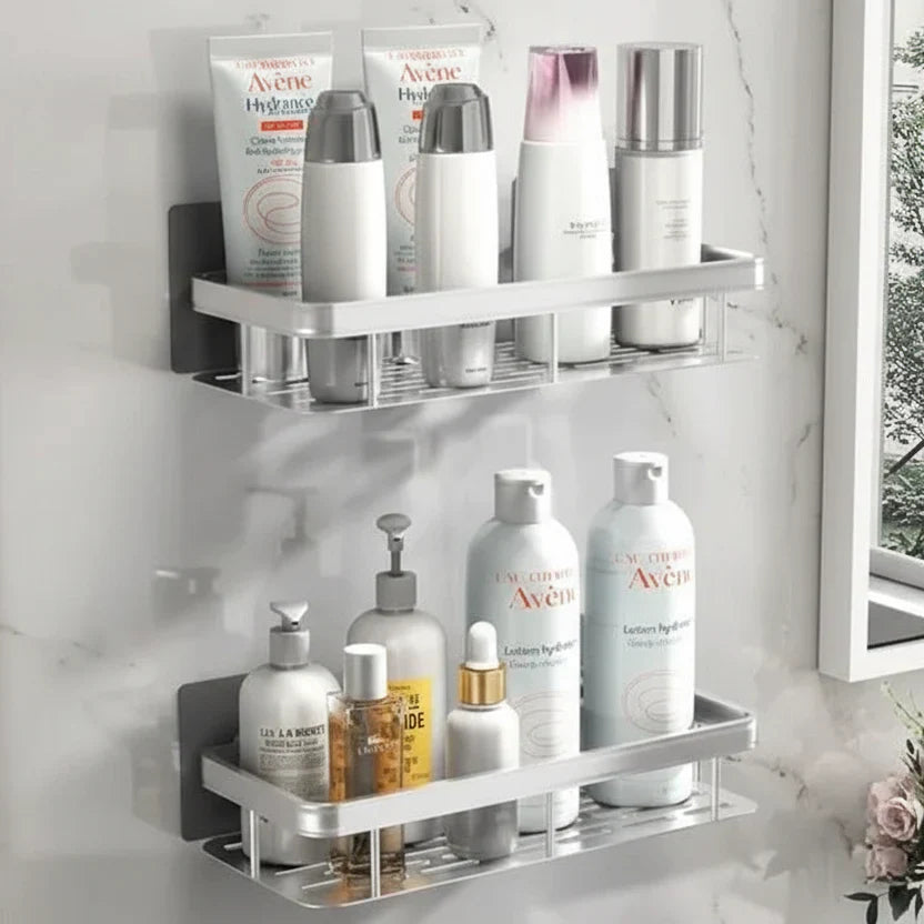 Mensola per bagno adesiva | Senza fori & Acciaio inossidabile | Autoadesiva | Mountra