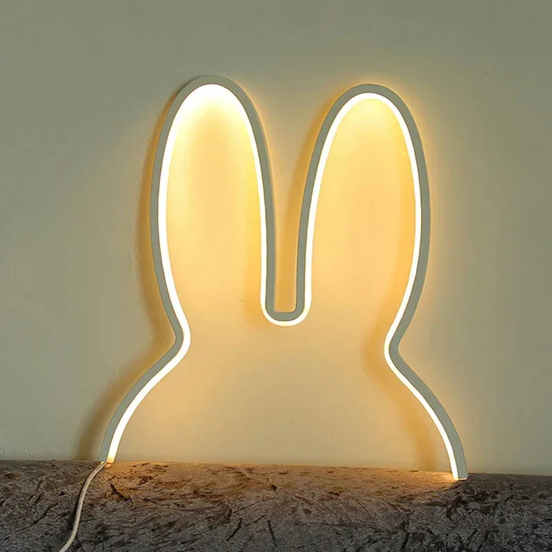 Lampada notturna USB ricaricabile a forma di coniglio con illuminazione ambientale - BunnyLight