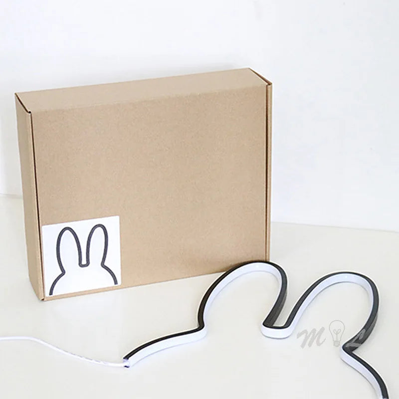 Lampada notturna USB ricaricabile a forma di coniglio con illuminazione ambientale - BunnyLight