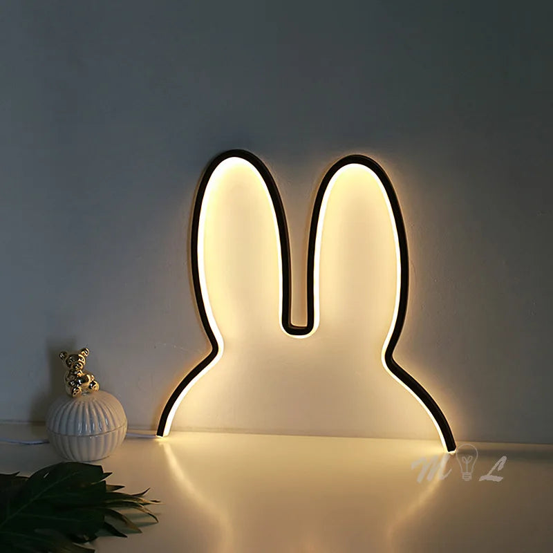 Lampada notturna USB ricaricabile a forma di coniglio con illuminazione ambientale - BunnyLight
