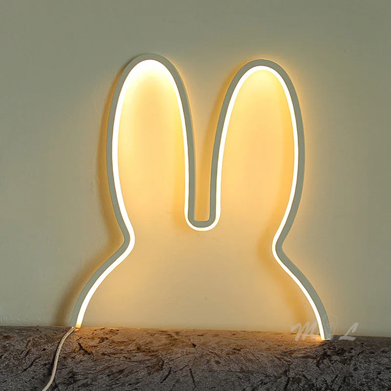 Lampada notturna USB ricaricabile a forma di coniglio con illuminazione ambientale - BunnyLight