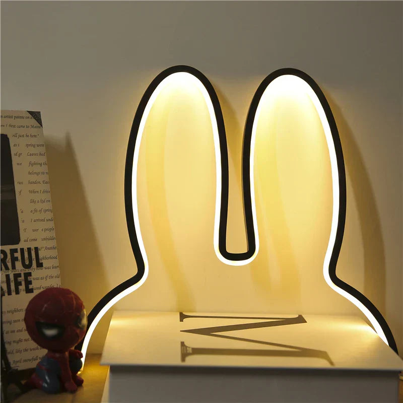 Lampada notturna USB ricaricabile a forma di coniglio con illuminazione ambientale - BunnyLight