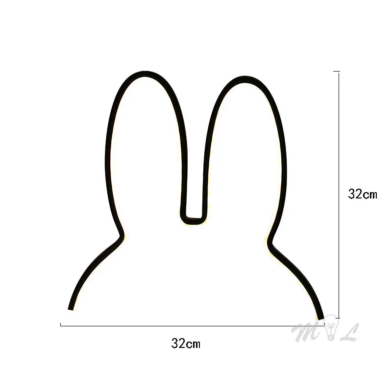 Lampada notturna USB ricaricabile a forma di coniglio con illuminazione ambientale - BunnyLight