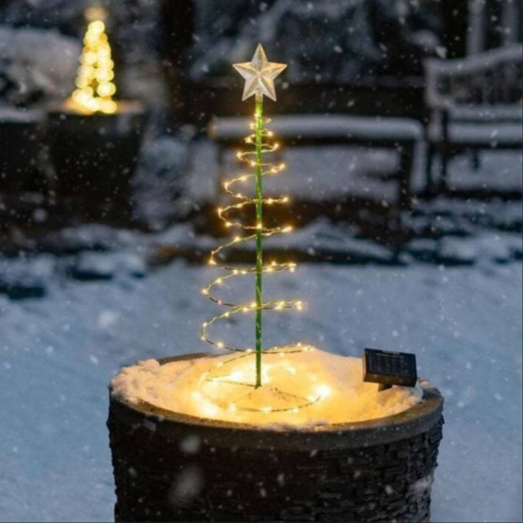 SolarGlow Albero di Natale – Illuminazione LED wireless da esterno alimentata da energia solare