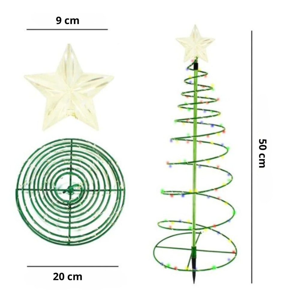 SolarGlow Albero di Natale – Illuminazione LED wireless da esterno alimentata da energia solare
