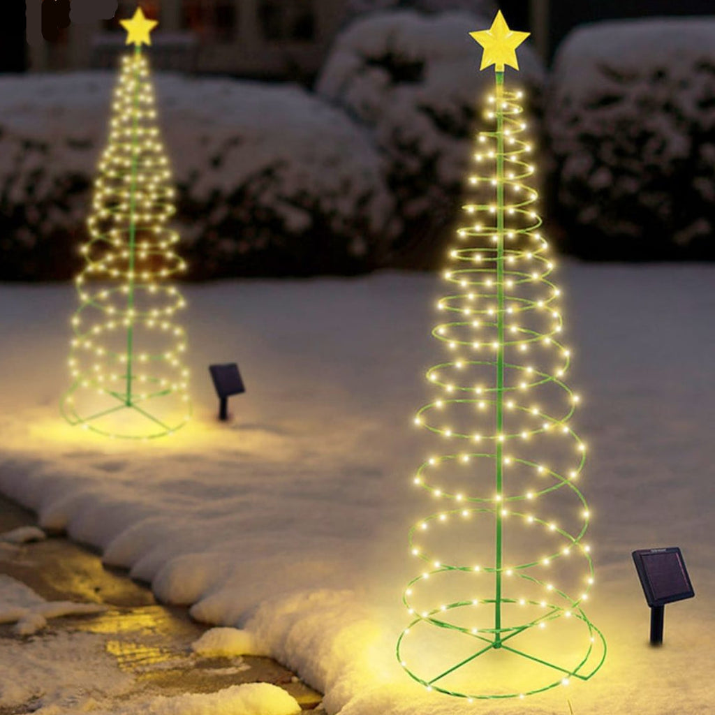 SolarGlow Albero di Natale – Illuminazione LED wireless da esterno alimentata da energia solare