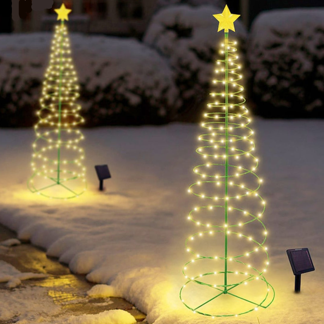 SolarGlow Albero di Natale – Illuminazione LED wireless da esterno alimentata da energia solare
