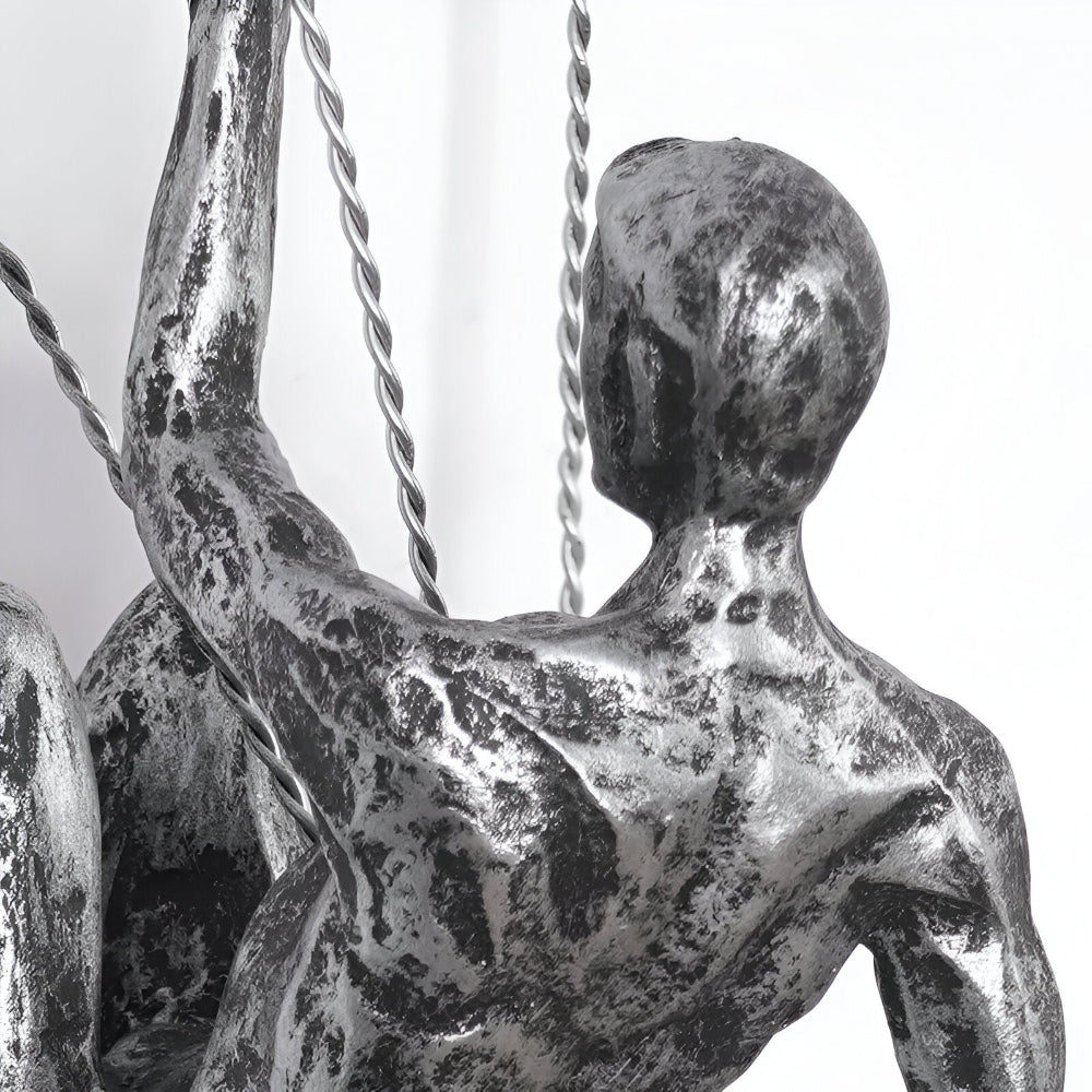 ClimbArt Scultura da Parete Set – Motiv di Uomo che Scala in Resina
