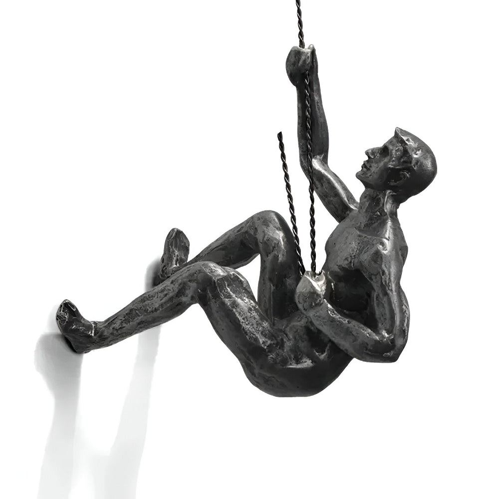 ClimbArt Scultura da Parete Set – Motiv di Uomo che Scala in Resina