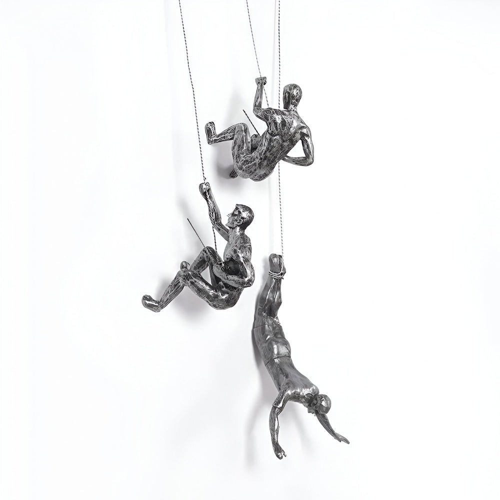 ClimbArt Scultura da Parete Set – Motiv di Uomo che Scala in Resina