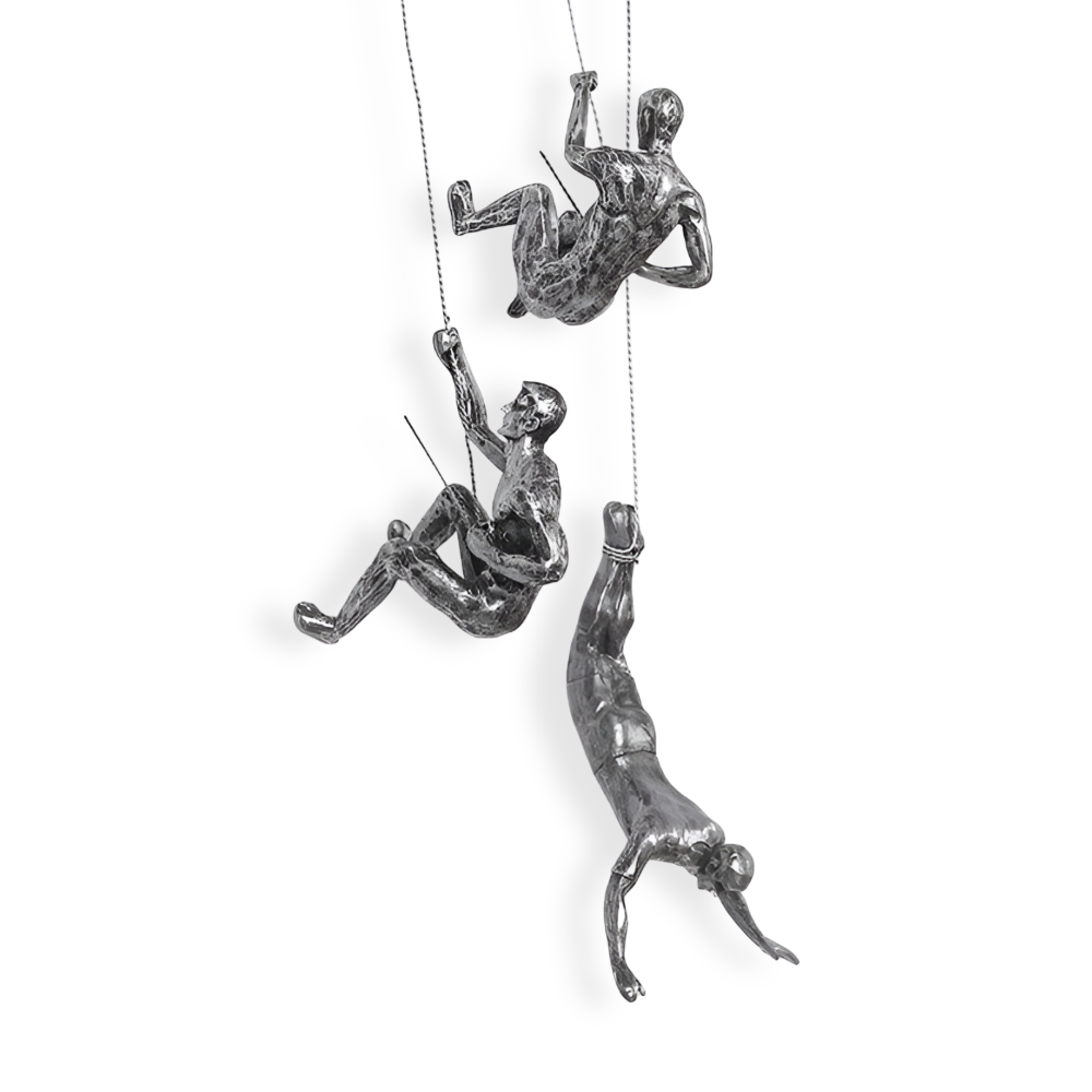 ClimbArt Scultura da Parete Set – Motiv di Uomo che Scala in Resina