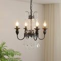 Lampadario in Cristallo per Camera da Letto e Soggiorno – Design Moderno, Elementi Lucidi, 4/6/8 Bracci, Alluminio, 48-93 cm