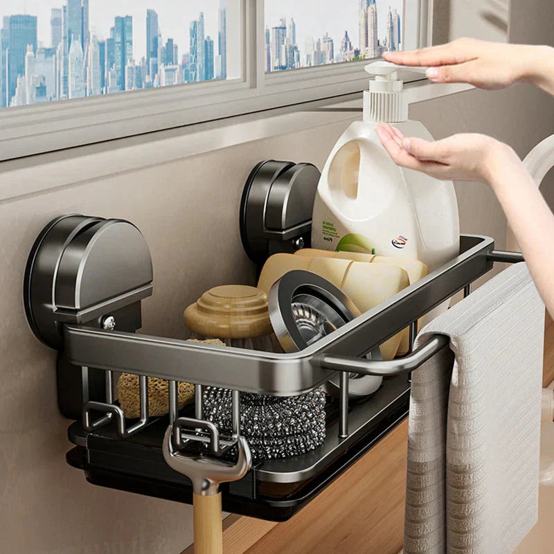 Mensola da cucina | Montaggio con ventose potenti | Scarico dell'acqua aperto | SnapShelf