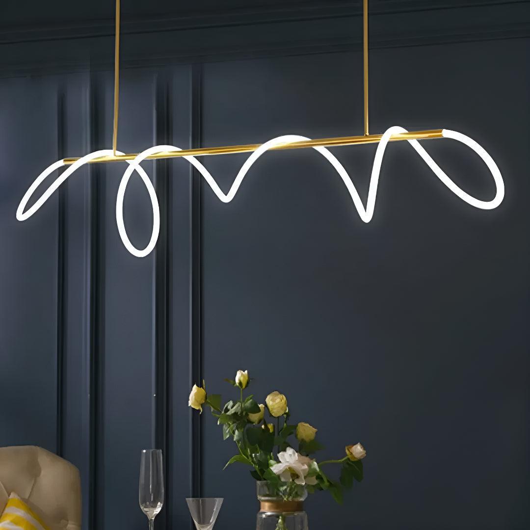 Lampada a Sospensione LED in Acrilico Flessibile a Forma di Onda