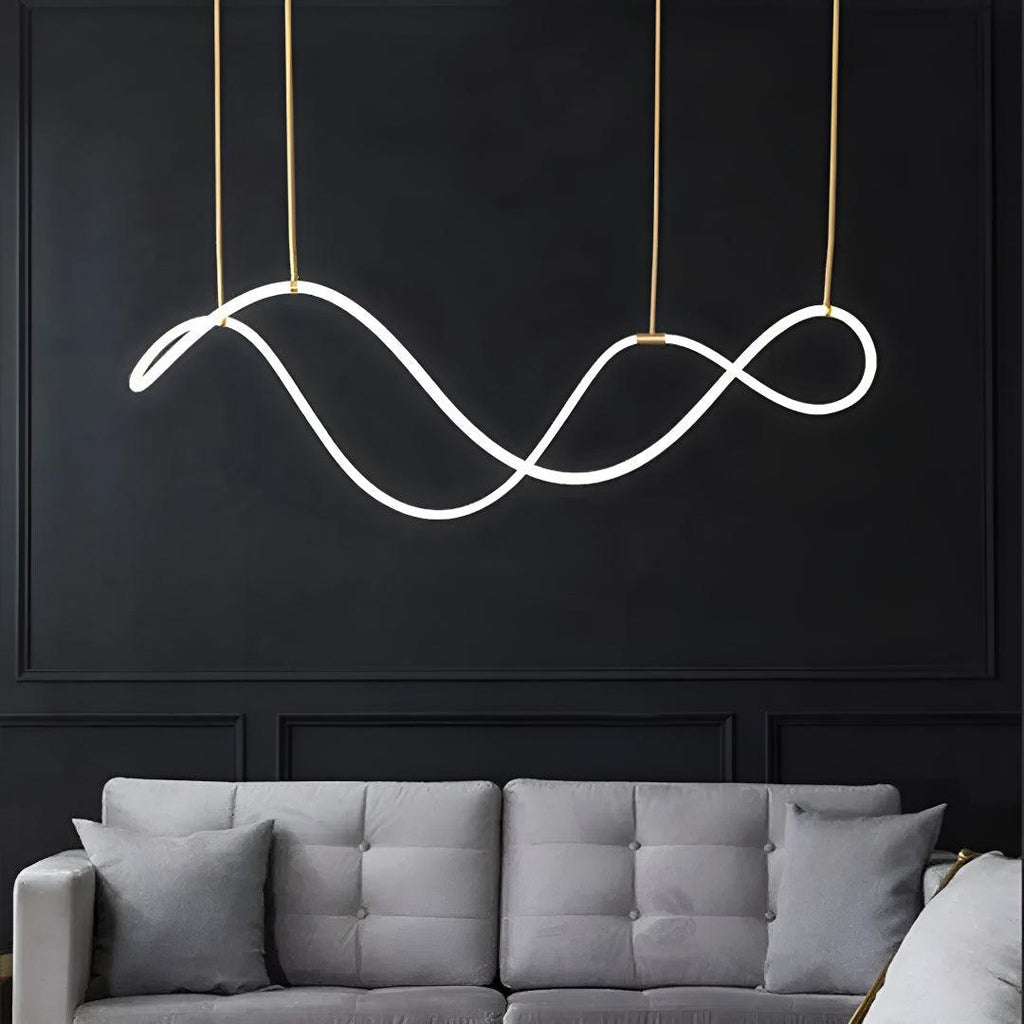 Lampada a Sospensione LED in Acrilico Flessibile a Forma di Onda