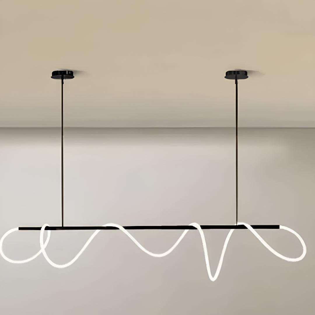 Lampada a Sospensione LED in Acrilico Flessibile a Forma di Onda