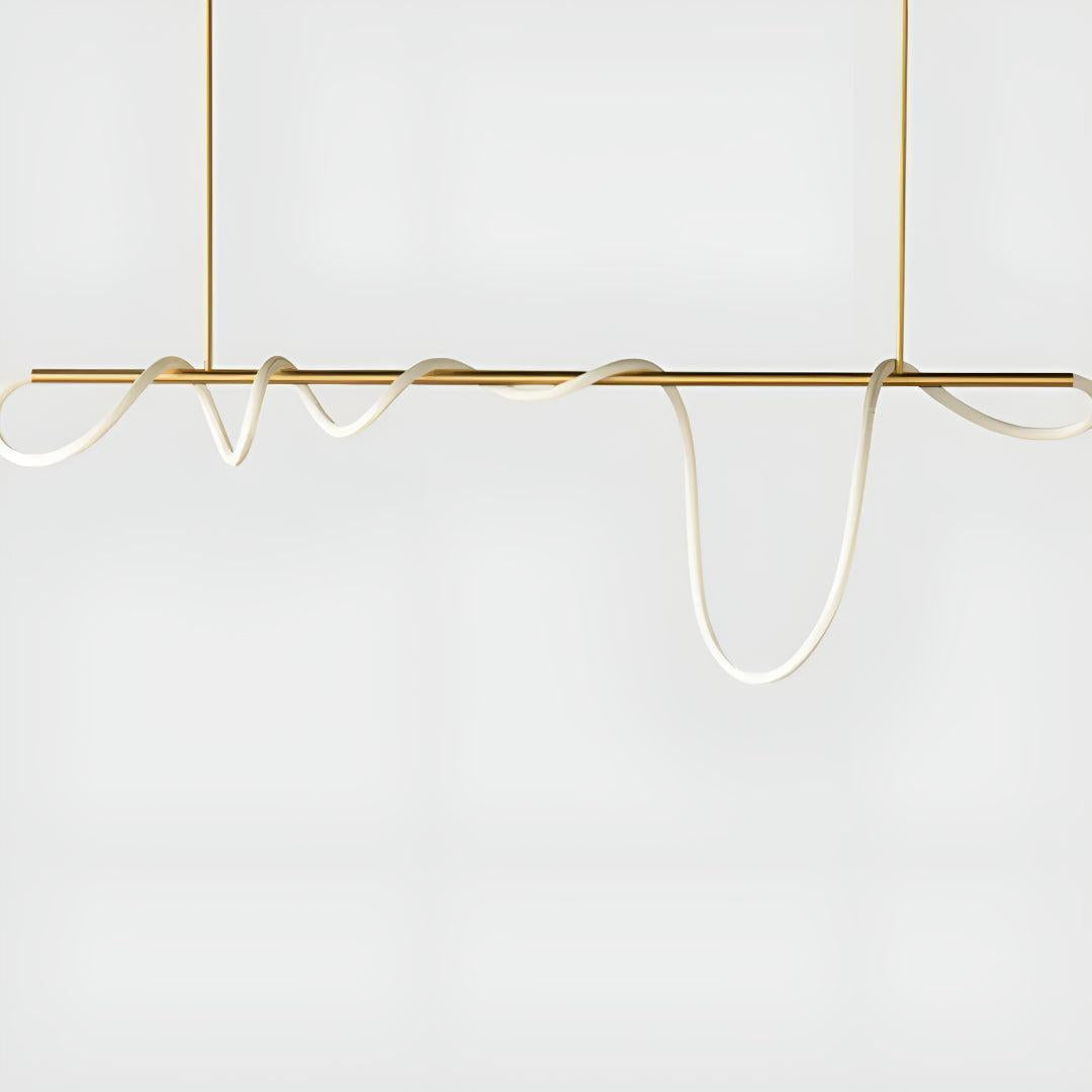 Lampada a Sospensione LED in Acrilico Flessibile a Forma di Onda