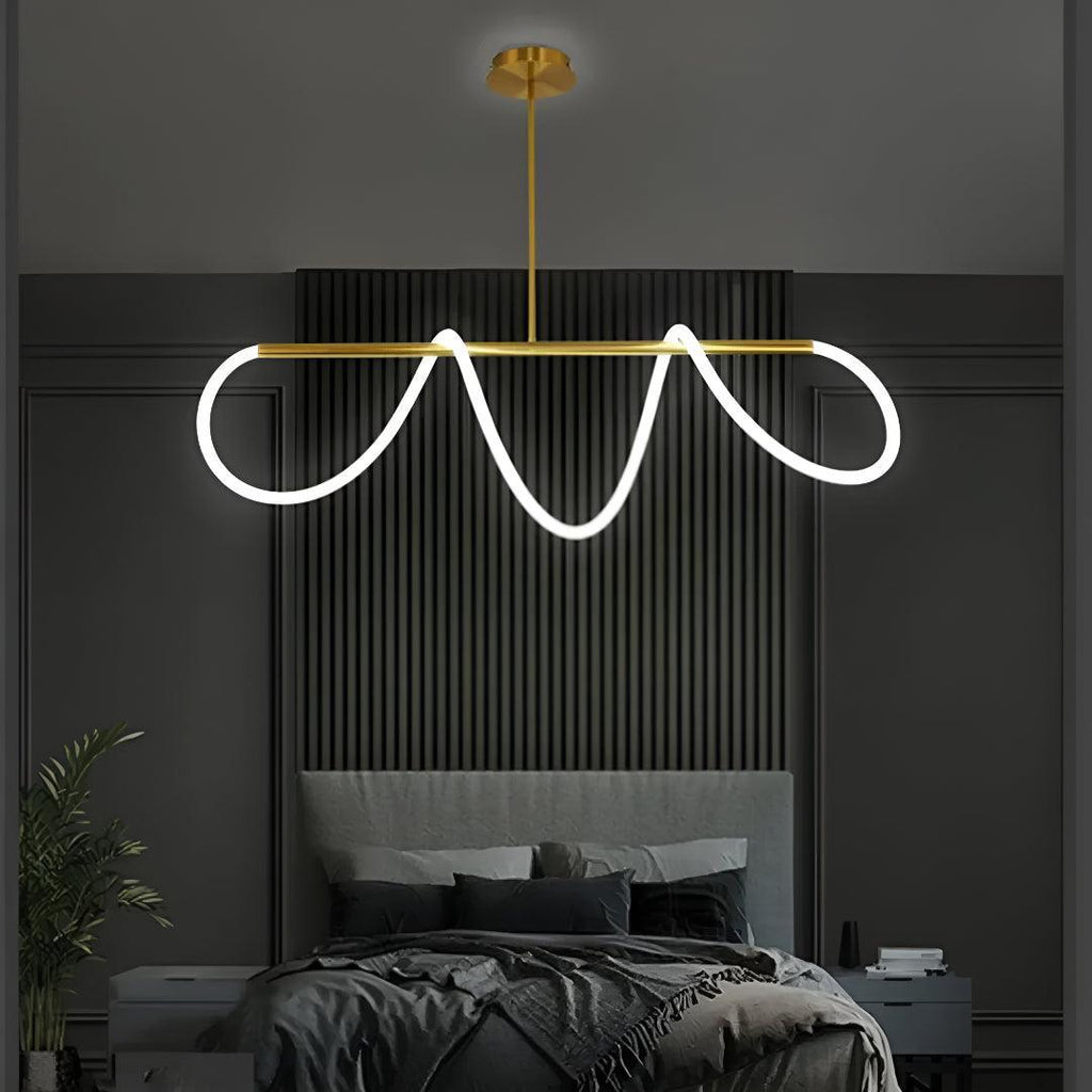 Lampada a Sospensione LED in Acrilico Flessibile a Forma di Onda