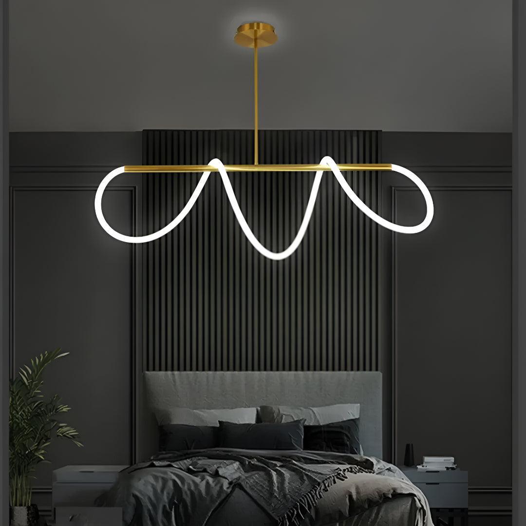 Lampada a Sospensione LED in Acrilico Flessibile a Forma di Onda