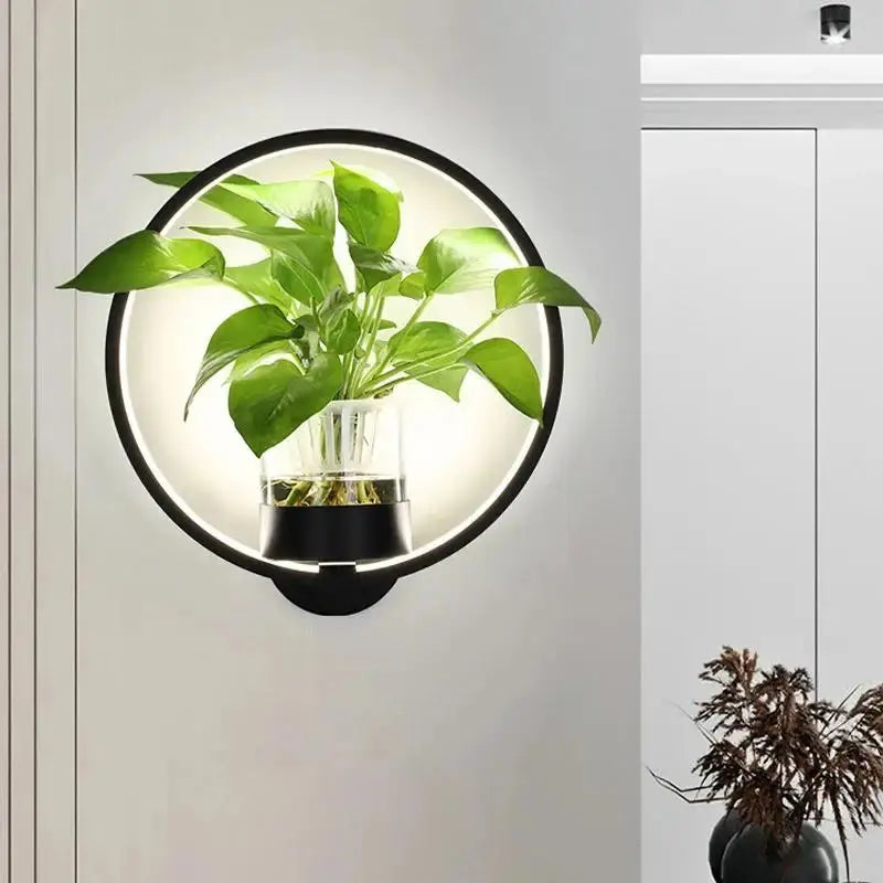 Lampada da parete LED per piante con vaso in vetro | Luce di sfondo calda | Accento decorativo per parete | GlowPlant